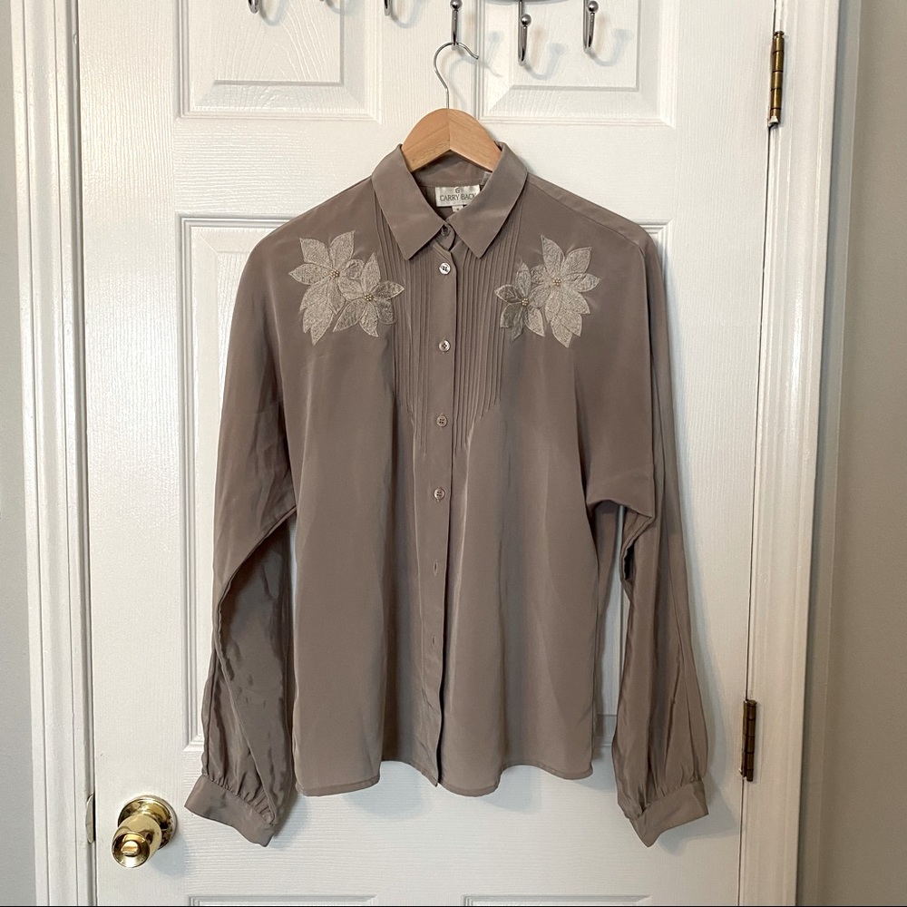 Khaki/grey vintage western style shirt